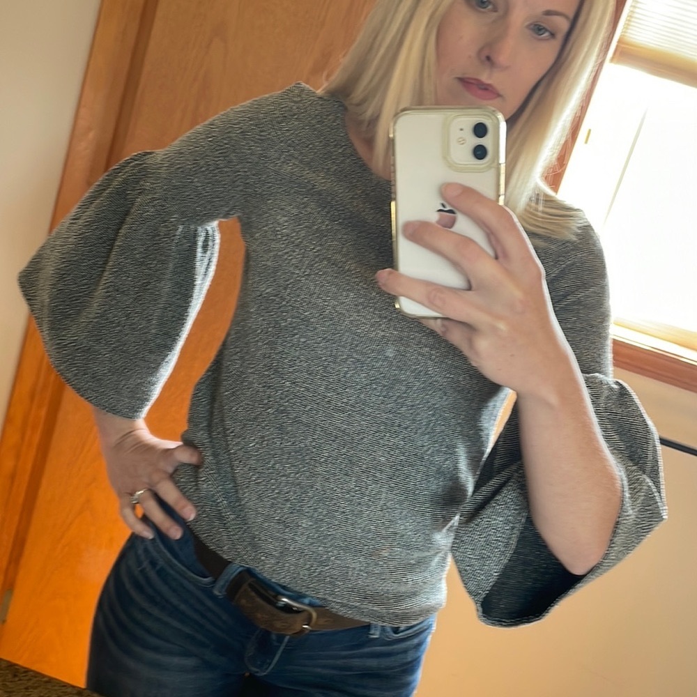 BR blouse with bell sleeves